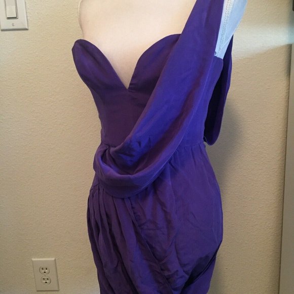 Zimmermann Mini Dress One Shoulder Draped Silk GUC - Picture 10 of 12